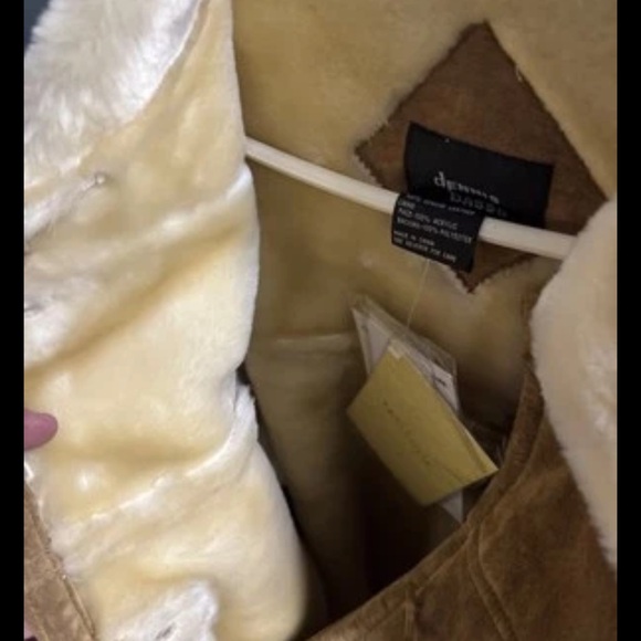 Dennis Basso Brown Teddy Jacket with Cream Collar - Picture 3 of 4